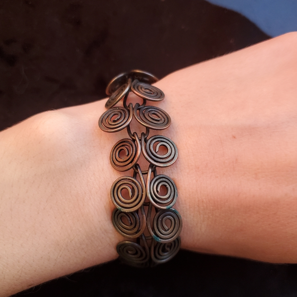 SOLD - Copper bracelet- handmade copper spiral